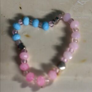 Pink and Blue Beaded Bracelet